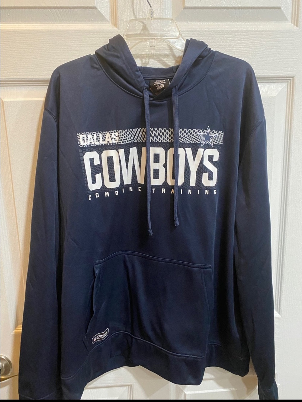 NFL Dallas Cowboys Navy Pullover Hoodie with White Logo New Era